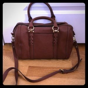 Brown pleather merona satchel